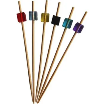 Jednorázové nádobí Napichovátko bambusové barevné kostičky 7cm/ 100ks