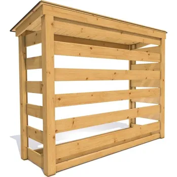 Dřevník Přístřešek na dřevo 220x70 se zadní stěnou (Dřevěný přístřešek na dřevo)