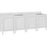 ZBXL Gastro kuchyňská dřezová skříňka 240 x 60 x 96 cm nerezová ocel