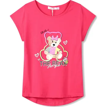 Dívčí tričko Dívčí tričko - KUGO TM6218, sytě růžová Barva: Růžová, Velikost: 98