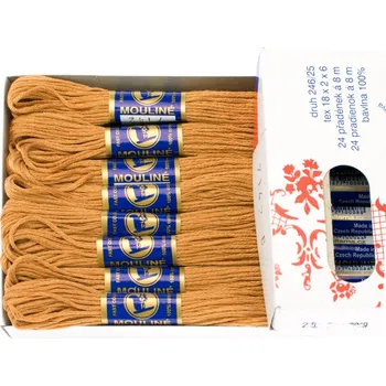 Příze Snový svět 7142 - Bavlněná vyšívací příze Mouline zlatohnědá