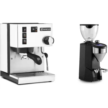 Kávovar Rancilio Silvia E, white + Rocket Espresso SUPER FAUSTO, black