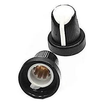 vypínač Přístrojový knoflík 15x17mm, hřídel 6mm černo-bílý