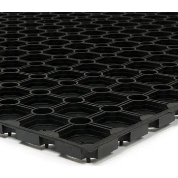 Gumová venkovní vstupní rohož FLOMA Honeycomb - 45 x 75 x 1,6 cm