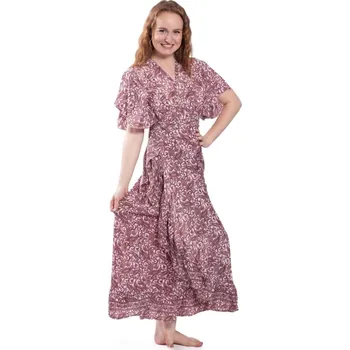 Dámské šaty Zavinovací šaty dlouhé MAYA růžové I.