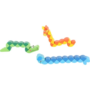 Hlavolam small foot Dřevěné barevné skládací zvířátka 1 ks Slon