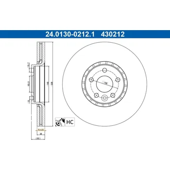 Brzdový kotouč Brzdový kotouč ATE 24.0130-0212.1