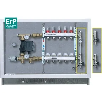 rozdělovač topení TIEMME NEREZ 6 okruhová rozvodná a mísící sada 1" vestavěná do plechové skříně