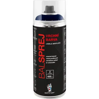 Barva ve spreji BALSPREJ RAL 5003 MODŘ SAFÍROVÁ AKRYL UNIVERZÁLNÍ AKRYLOVÝ EMAIL 400 ML