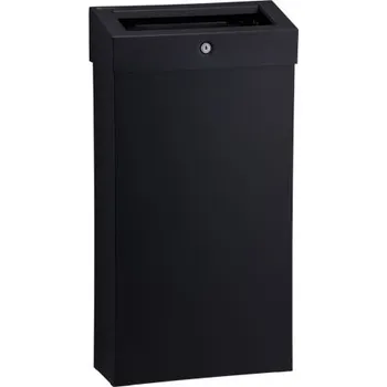 Odpadkový koš Odpadkový koš s otevřeným víkem Merida Stella Slim combo nerez matný černý 15.l