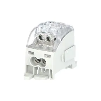 Elektronická součástka Eleman Blok pro rozdělení fází PDB 160 (PVB 100), 1pól., 160A, 690V, šedý/průhl. víko, na DIN