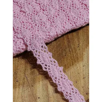 Krajka Krajka / vsadka paličkovaná šíře 12 mm růžová