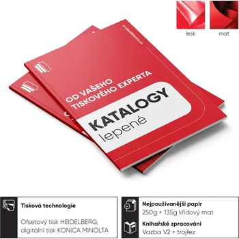 Katalogy s vazbou V2 20 4 + 56 stran A5 na výšku / šířku