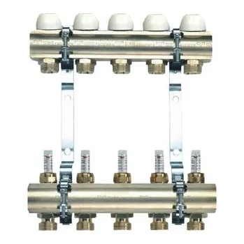 rozdělovač topení TIEMME 1" Rozdělovač s průtokoměry a venitly, 4 okruhy