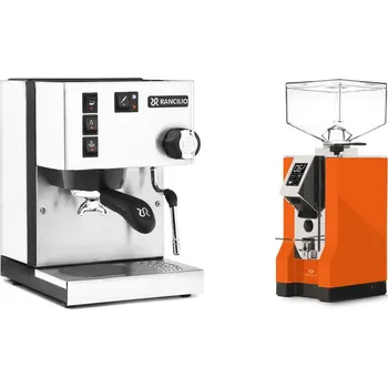 Kávovar Rancilio Silvia BC, white + Eureka Mignon Specialita, CR orange