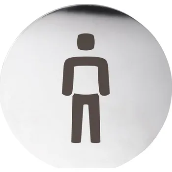 Sada koupelnových doplňků SAPHO WC páni označení 75x75mm, broušený nerez XP109