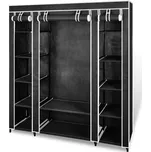ZBXL Látková šatní skříň s přihrádkami a tyčemi 45x150x176 cm černá