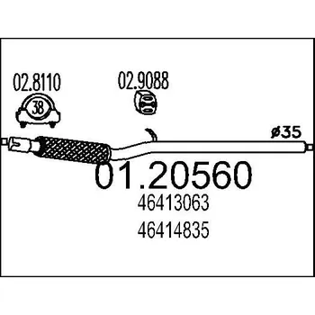 Výfuková trubka Výfuková trubka MTS 01.20560