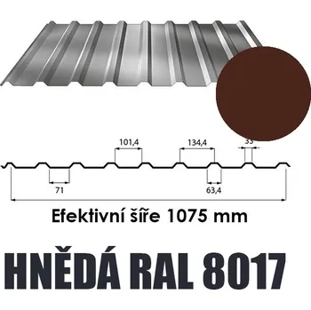 Střešní krytina BP2 Trapézový plech T18 1125 x 3500 x 0,5 mm 1 ks hnědá