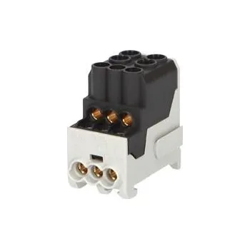 Rozvaděč Eleman Blok pro rozdělení fází UVB 100 L S, 1pól., 101A, 1000V, černý, na DIN