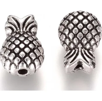 Dětské navlékací korálky Korálek kovový - ananas 12x8x7mm (2ks)