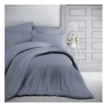 Povlečení Kvalitex satén povlečení s proužkem TMAVĚ ŠEDÉ 220x240 2x70x90