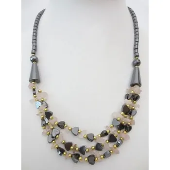 Náhrdelník Náhrdelník Hematit s růženínem