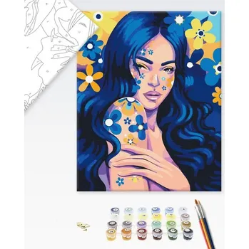 Brushme Malování podle čísel tajemná indigo žena