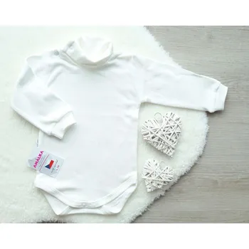 Kojenecký body AMÁLKA Bavlněné roláčkové body smetanové Velikost: 80