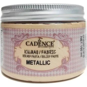 Speciální výtvarná barva Cadence Metalická 3D pasta na textil Cadence Fabric Metalic, 150 ml - šampaňská