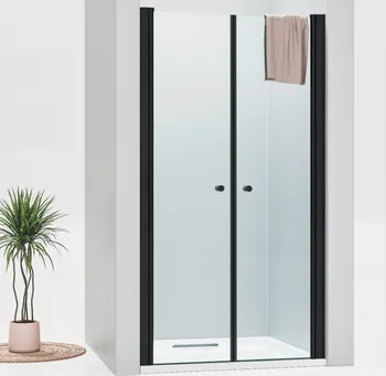 Sprchové dveře WellMall Beta Black 110 cm čiré