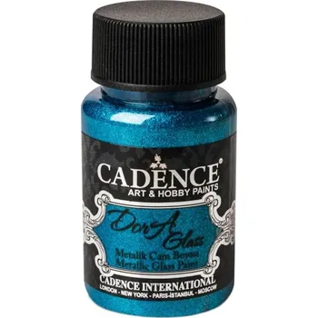 Speciální výtvarná barva Cadence Metalická barva na sklo Cadence Dora Glass, 50 ml - blue, modrá
