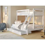 Bílá patrová postel Harry + matrace + rošty zdarma