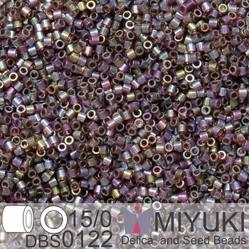 Korálek Korálky Miyuki Delica 15/0. Barva DBS 0122 Root Beer Gold Luster. Balení 2g.