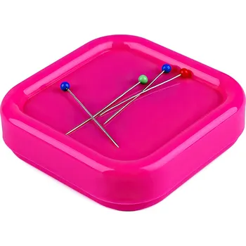 Magnetická podložka na jehly / jehelníček 790545, plastová / kovová, 8,5x8,5cm (barevný mix)