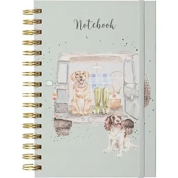 Blok Wrendale Designs Kroužkový blok Wrendale Designs "Paws for a Picnic", A5, 90 l., linkovaný - Psi v autě