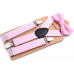 Dětské kšandy a motýlek růžové Kiddo Růžová