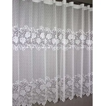 Záclona Metrážová žakarová záclona Růže: výška 120 cm