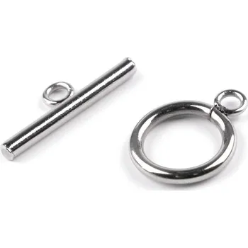 Americké zapínání Ø14 mm z nerezové oceli, barva platina