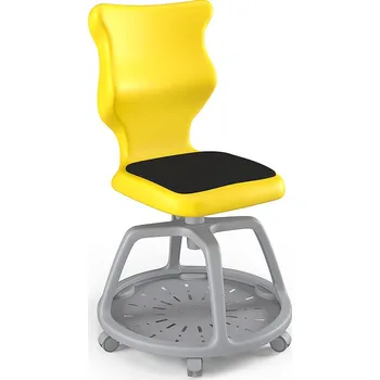 Entelo Židle studentská s úložným prostorem Soft velikost 6, Žlutá/Šedá