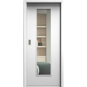 Interiérové dveře SAPELI ELEGANT KOMFORT M55 - CPL LAMINÁT - POSUVNÉ DVEŘE VČ. ZÁRUBNĚ - Bílá hladká Průchozí šířka (cm): 80, Průchozí výška (cm): 197, Typ skla: Čiré sklo