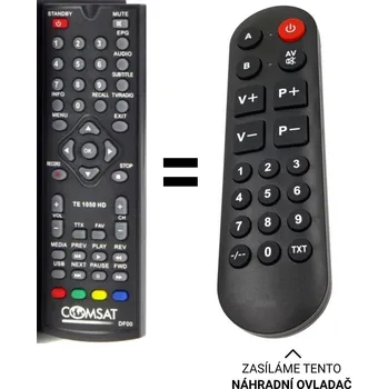 Comsat TE 1050 HD náhradní dálkový ovladač pro seniory.