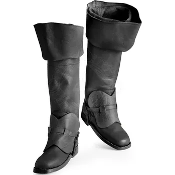 Marshal Historical Černé mušketýrské holínky s chráničem nártu – 17. století