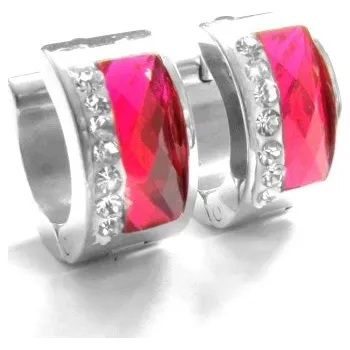 Náušnice Steel Jewelry Náušnice růžové kroužky z chirurgické oceli NS090213 dárkové balení zdarma