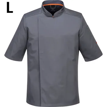Gastro oděv G.Gastro MeshAir Pro Men's Short Sleeve Chef Jacket – Black - Size L - Slim Fit