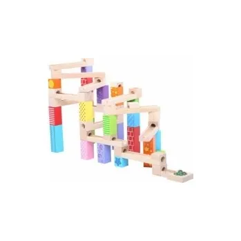 Kuličková dráha Hračka Bigjigs Toys Dřevěná kuličková dráha, barevná