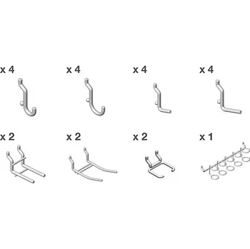 Věšák Sada háků do děrované stěny, 23 ks, ocel&nbsp;102383