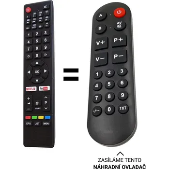 Dálkový ovladač CHiQ U58G5500, U55E6000 náhradní dálkový ovladač pro seniory