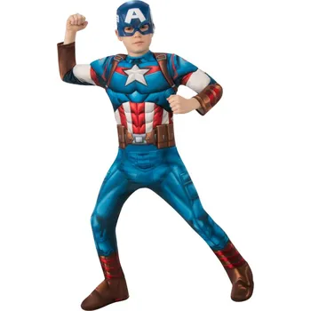 Karnevalový kostým Rubies Captain America Deluxe dětský kostým NL - věk 5 - 6 roků - 110 - 115 cm