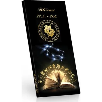 Čokoláda Selllot, s.r.o., K Hájům 34, 155 00 Praha 5 - Vyrobeno v ČR Čokoláda mléčná Zvěrokruh BLÍŽENCI 100g